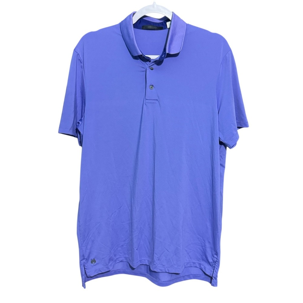Greyson Shirt Mens Medium Solid Purple Short Sleeve Golf Tennis Pickle Ball